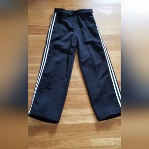 Fleece lined ski pants women's 12 black with white stripes
